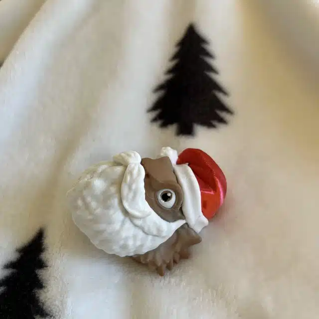 Christmas Bearded Dragon with Beard and Red Hat-MAGNET - Image 5