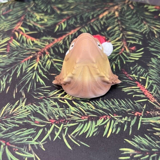 3D Printed Christmas Bearded Dragon Magnet- With Hat - Image 3