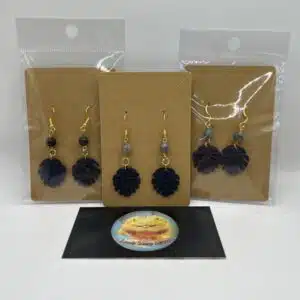 Blue Monstera Earrings