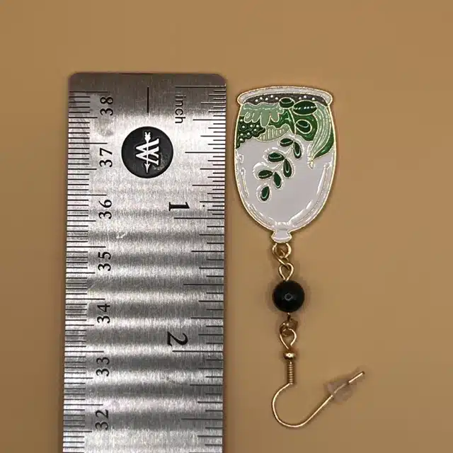 Terrarium Plant Earrings-Gold - Image 5