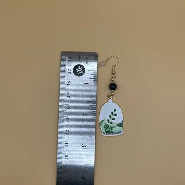 Terrarium Plant Earrings-Gold - Image 3