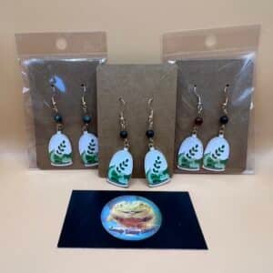 Terrarium Plant Earrings-Gold