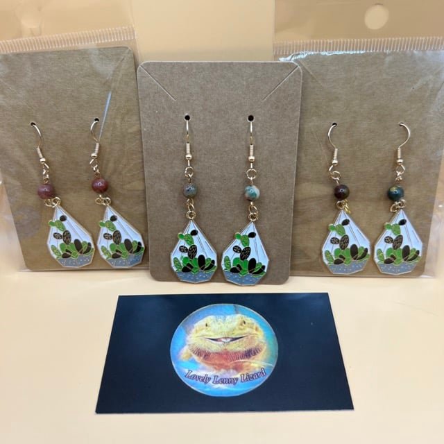 Geometric Terrarium Earrings- Gold - Image 2