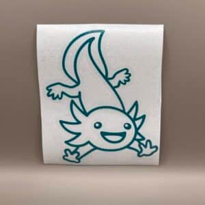 Large Axolotl Vinyl Sticker- Dark Teal Blue