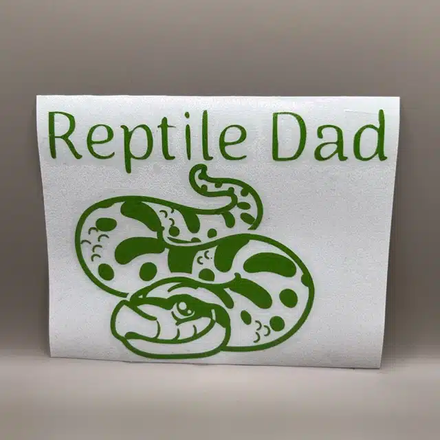 Reptile Dad Green Vinyl Sticker - Image 2